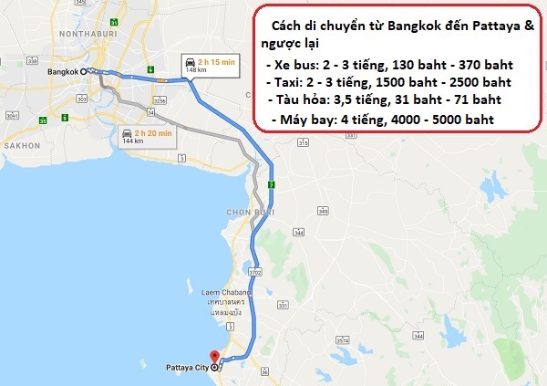 4 cách di chuyển từ Bangkok đến Pattaya và ngược lại tiết kiệm chi phí